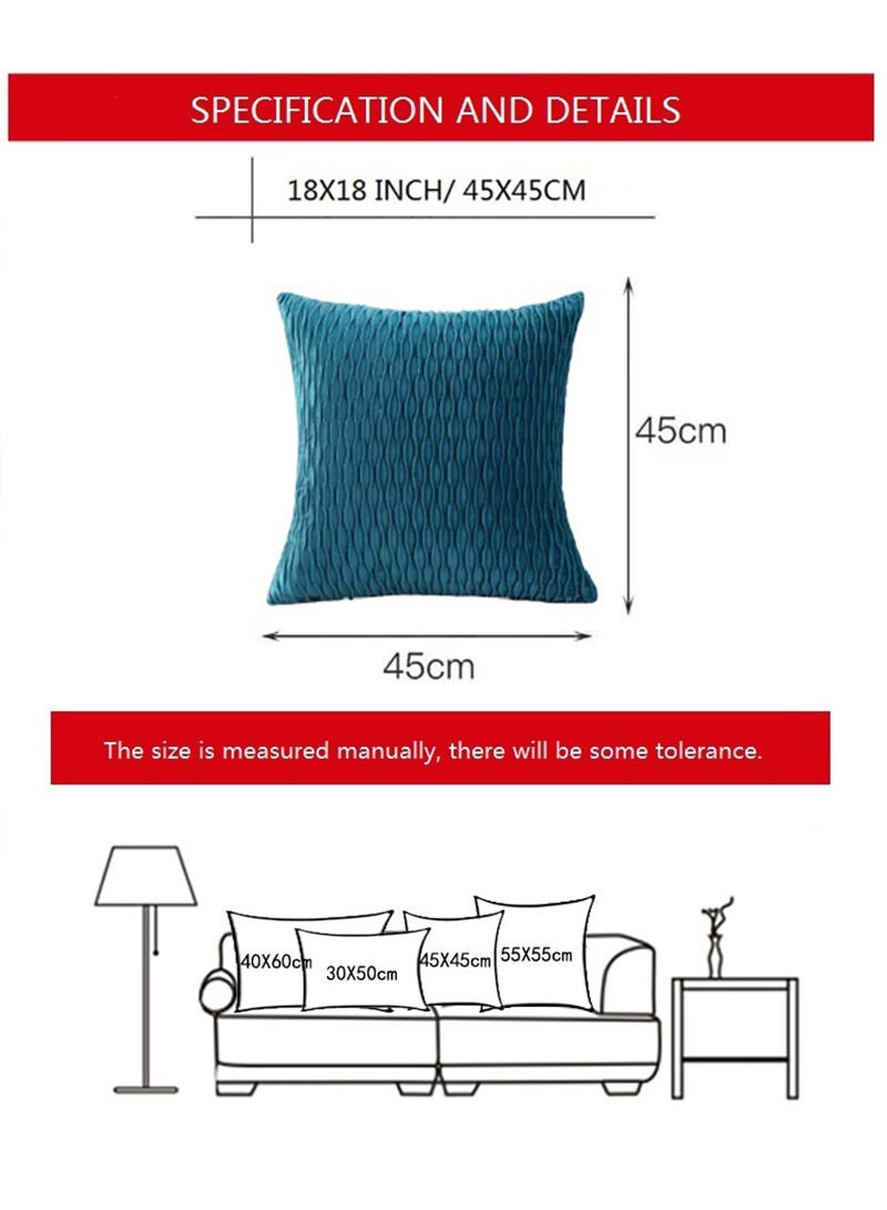 GOLDEN MILLION Decorative Wavy Fold Velvet Throw Pillow Cover Luxury Cushion Cover Square Pillowcase for Bed Sofa Couch Car Living Room - Image 5
