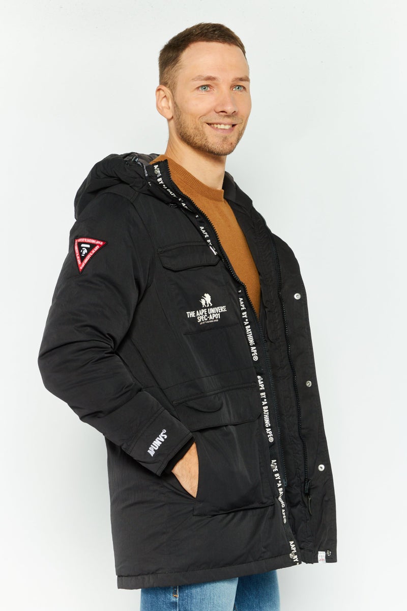 Aape By A Bathing Ape Men Graphic Print Puffer jacket, Black  - Image 3