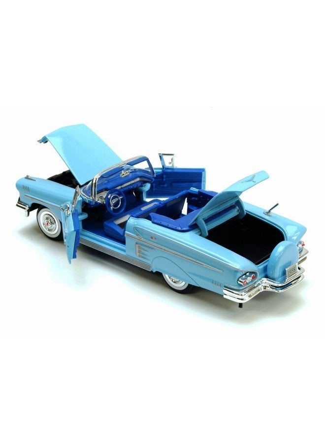 Motor Max 1958 Chevrolet Impala Convertible, Blue - Motormax Premium American 73267 - 1/24 Scale Diecast Model Car, unisex-children - Image 1