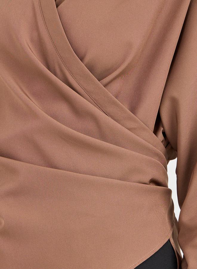 ستايلي بلوزة بياقة وأكمام خفاش بلف - Image 3
