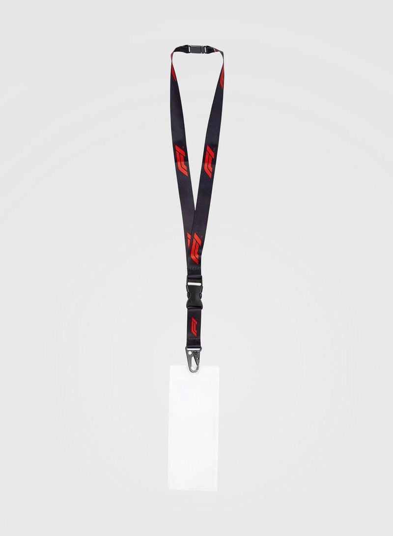 FORMULA1 Black Printed Lanyard Badge Holder - Image 1