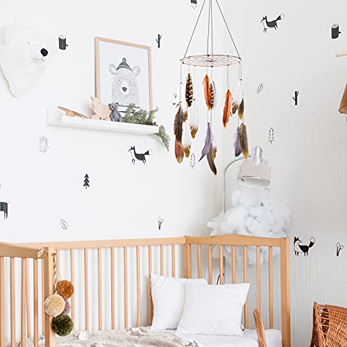 ANROYE Boho Feather Baby Mobile for Crib, Bohemian Nursery Gender Neutral Hanging Decor, Large Dream Catcher Ornament Hanger Christmas Gift for Kids Girl Boy Ceiling Children Teen Bedroom Outdoor - Image 5