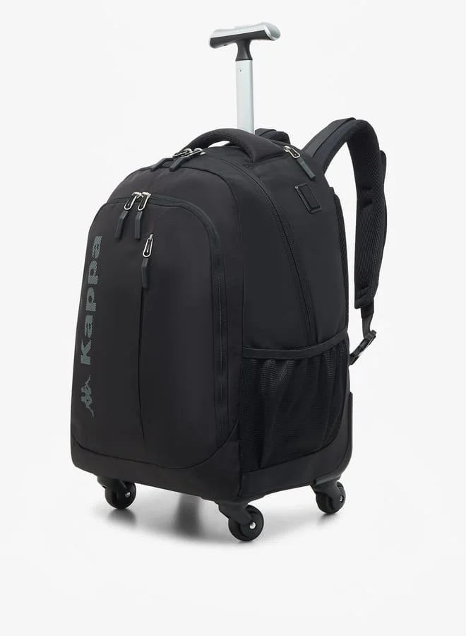 Kappa Boys Logo Print Trolley Backpack with Retractable Handle - 48x34x23 cm