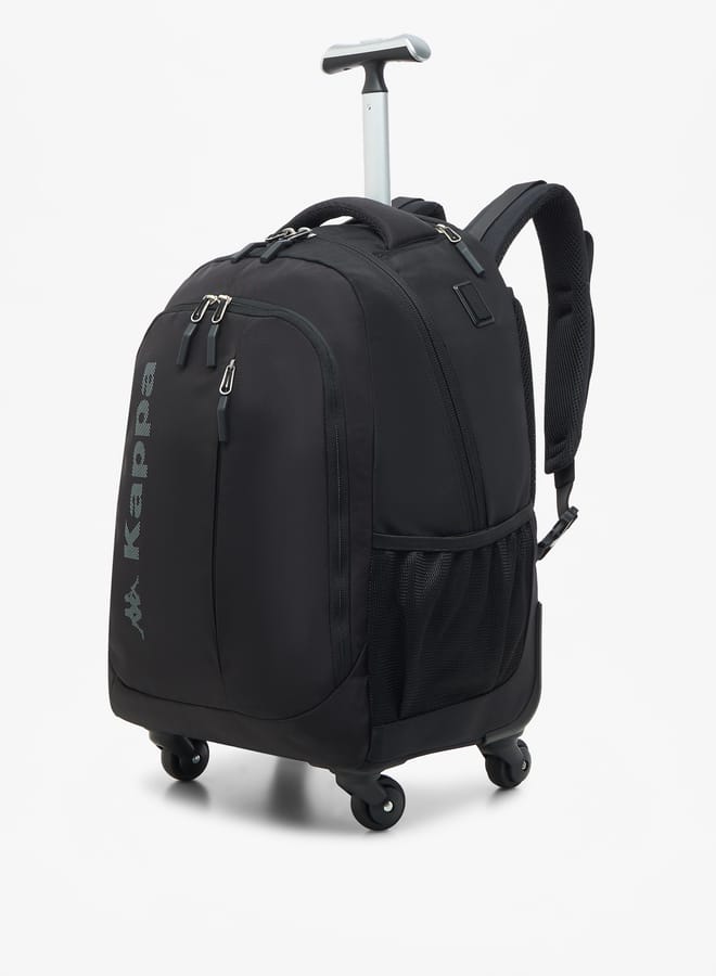 Kappa Boys Logo Print Trolley Backpack with Retractable Handle - 48x34x23 cm - Image 2