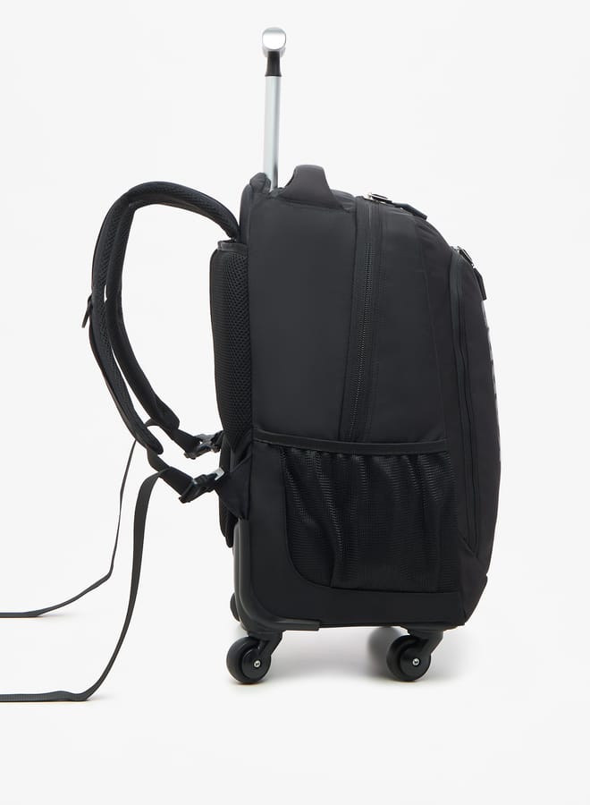 Kappa Boys Logo Print Trolley Backpack with Retractable Handle - 48x34x23 cm - Image 5