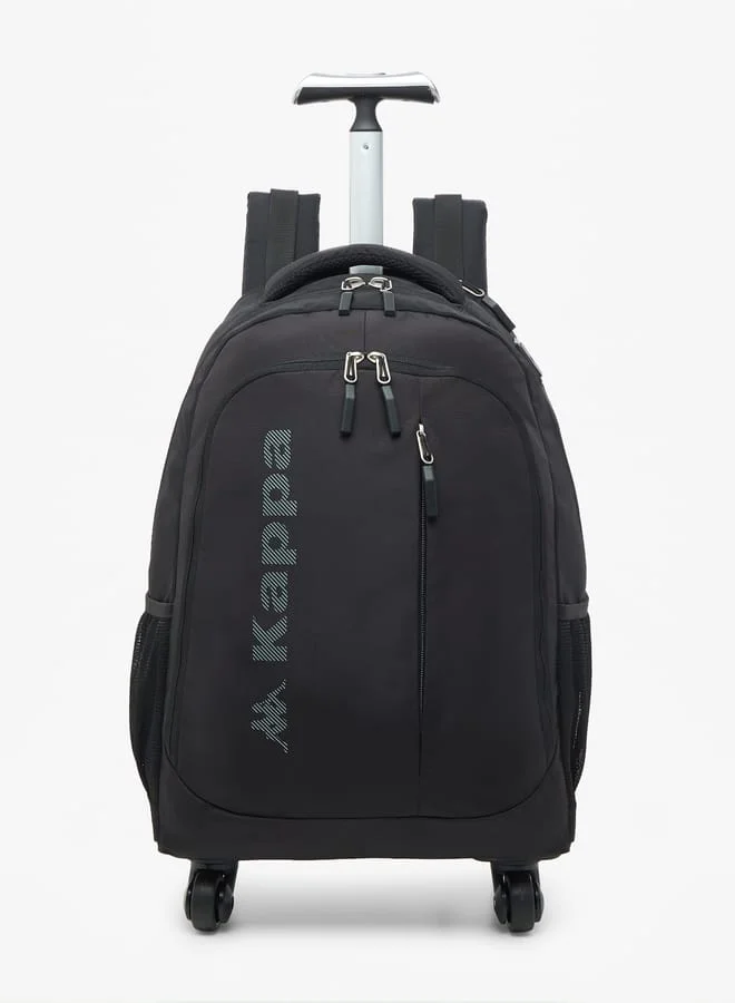 Kappa Boys Logo Print Trolley Backpack with Retractable Handle - 48x34x23 cm