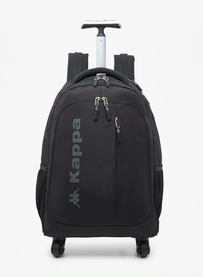 Kappa Boys Logo Print Trolley Backpack with Retractable Handle - 48x34x23 cm - Image 1