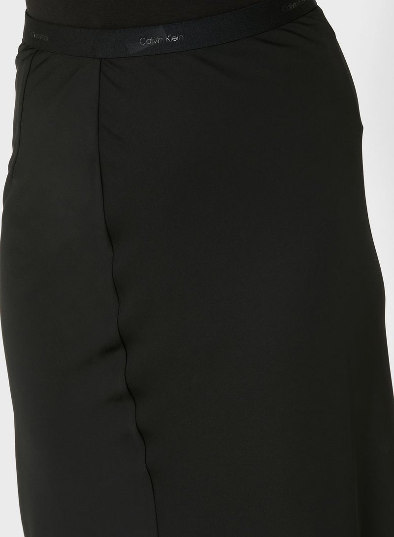 CALVIN KLEIN Logo Waistband Midi Skirt - Image 3
