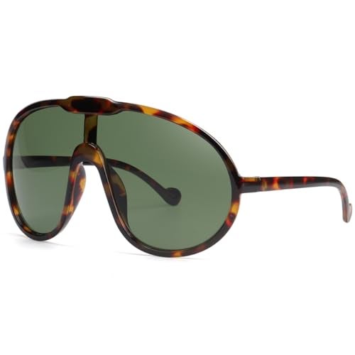 GFUIARA Trendy Oversized Sunglasses for Women Men Fashion Shield Aviator Sun Glasses UV400 Protection Goggles - Image 1