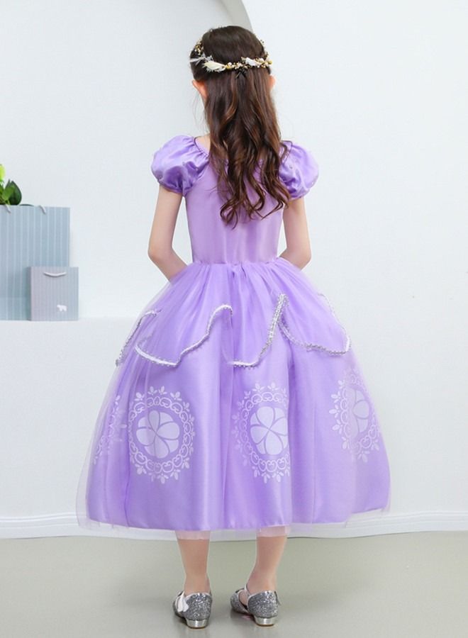 ISank Little Girls Sofia Princess Costume Birthday Party Cosplay Fancy Dress Up Outfits  - Image 3