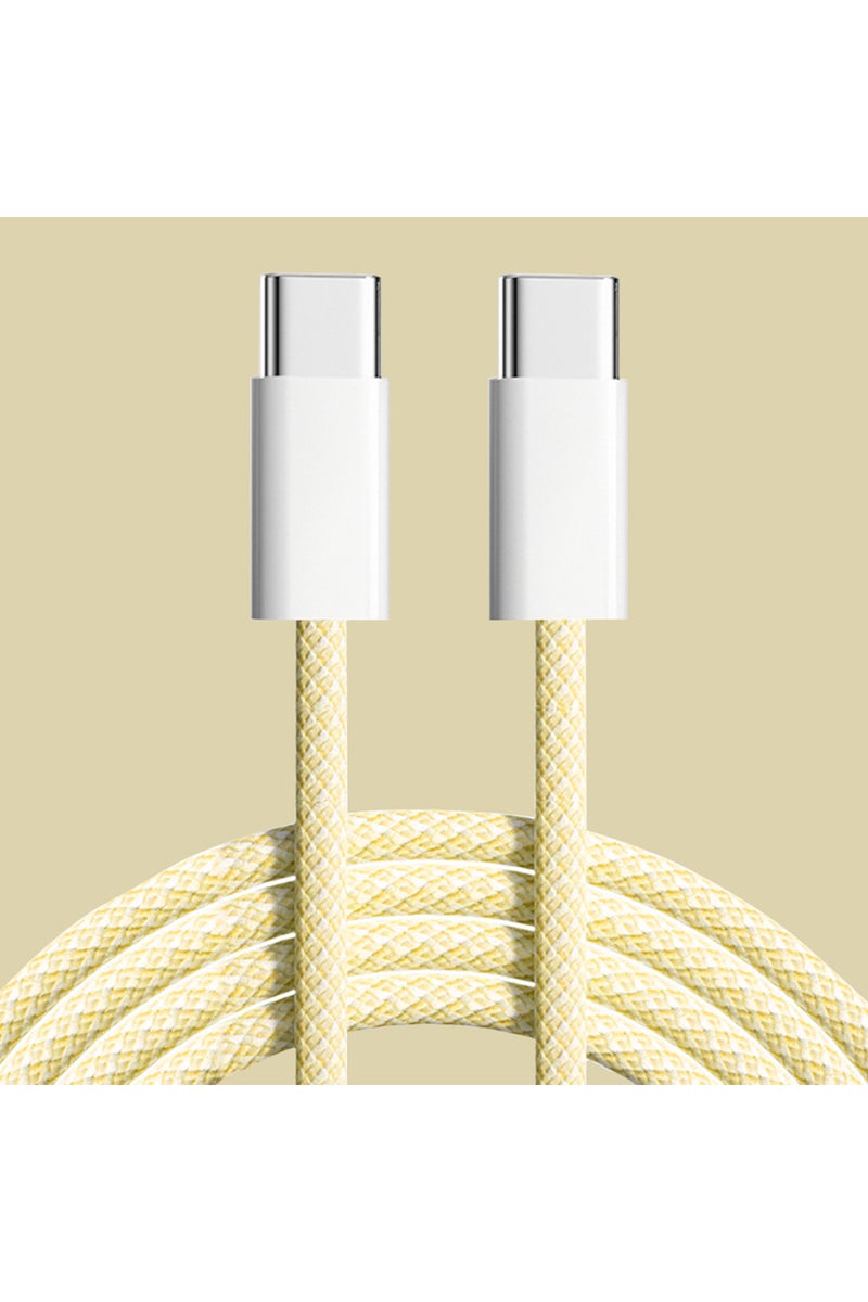 3m Yellow 60W Type C to Type C Color Cable For iPhone 15 PD Fast Charging For T...