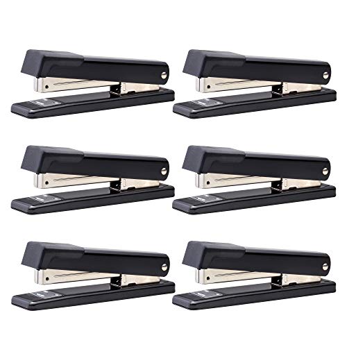 Bostitch Office Classic Metal Desktop Stapler, 20 Capacity, Dual Clinch, Opens for Tacking, Full-Strip, 6 Pack, Black - Image 1