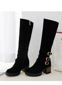 Loquat Fashion Boots With High Heels Black 