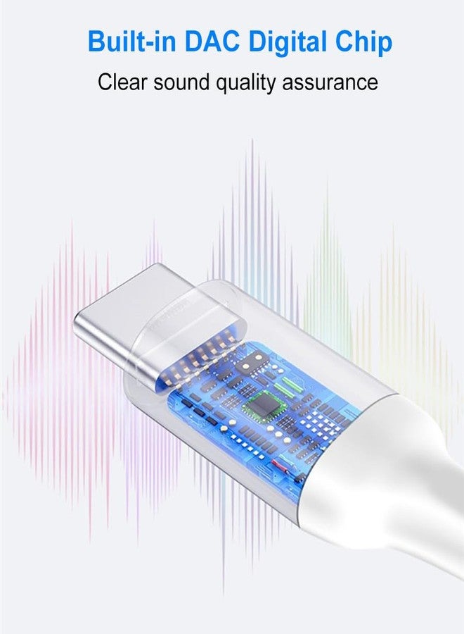 Mepsies USB C to 3.5mm Headphone Jack Adapter, USB Type C to Aux Audio Dongle Earphone Adaptor Compatible with Samsung Galaxy S24 S23 S22 S21 S20 Note20 A73 A53 A33, Google Pixel and More, White - Image 4