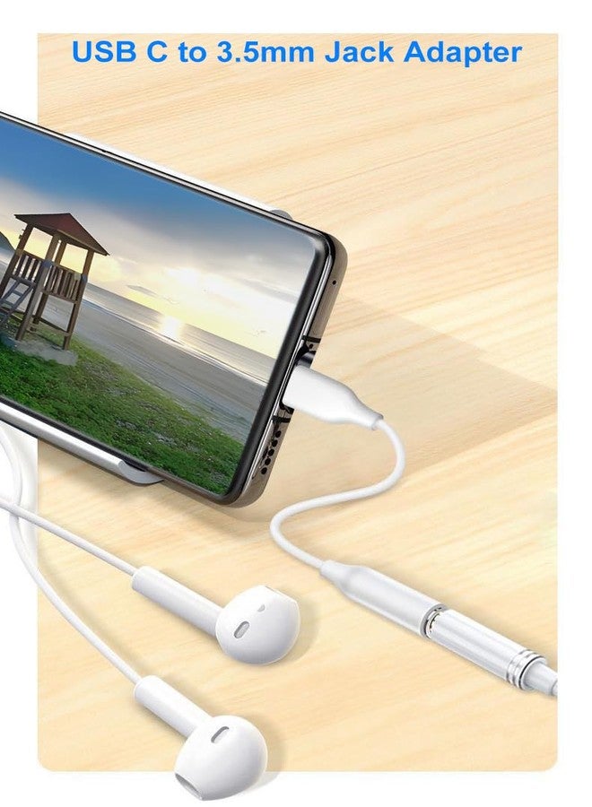 Mepsies USB C to 3.5mm Headphone Jack Adapter, USB Type C to Aux Audio Dongle Earphone Adaptor Compatible with Samsung Galaxy S24 S23 S22 S21 S20 Note20 A73 A53 A33, Google Pixel and More, White - Image 5