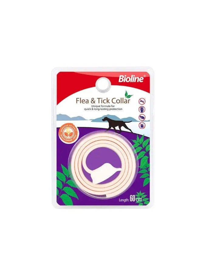 بايولاين طوق بيولاين للكلاب ضد البراغيث والقراد بطول 60 سم [نكهة: مارجوسا وبرتقال حلو]