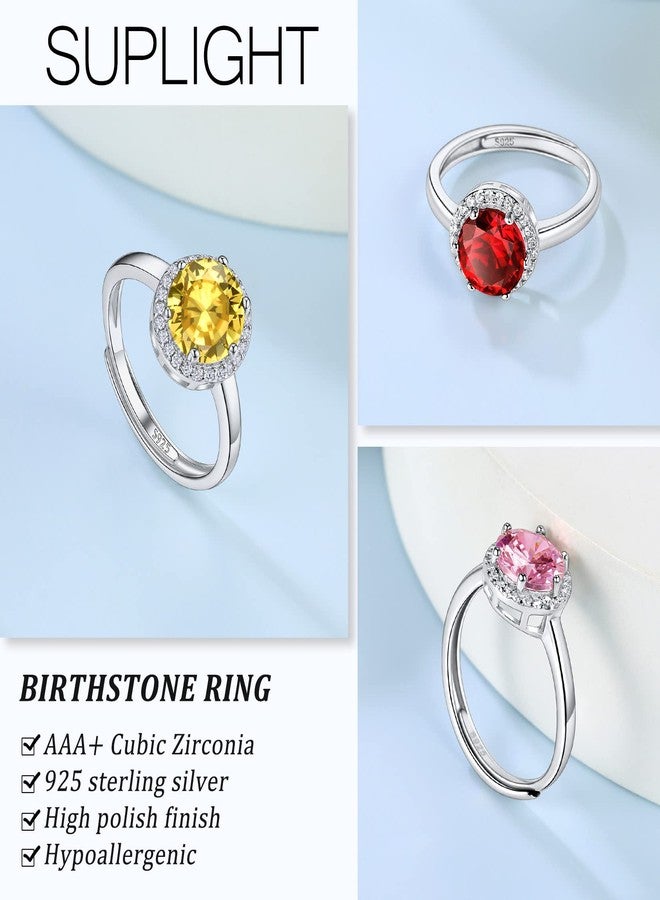 Suplight March Birthstone Ring Aquamarine Stacking Sterling Silver Rings Engagement Promise Ring for Her - Image 3