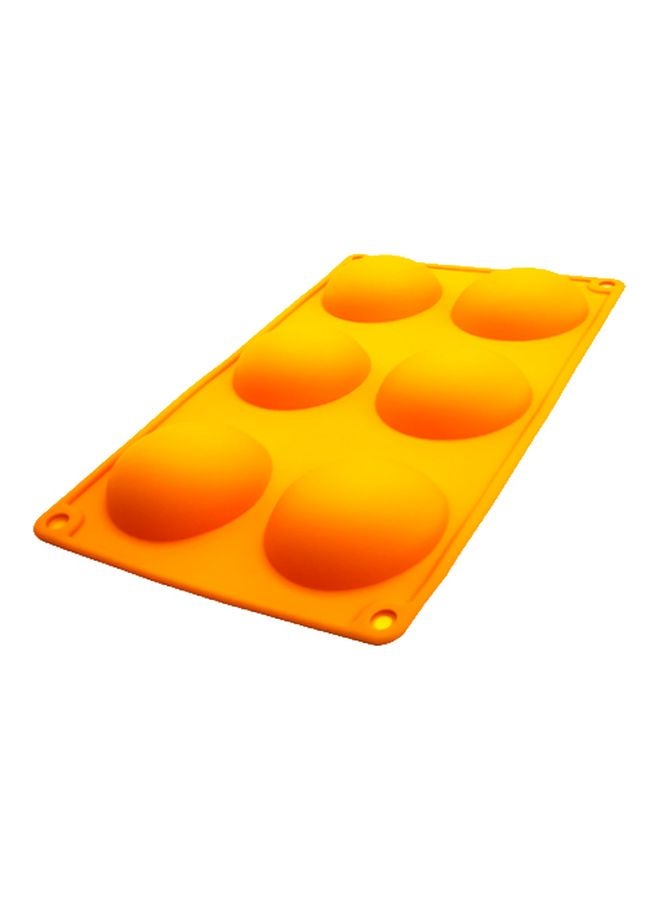 asmat 6-Cavity Silicone Circle Mould Yellow 29x17cm - Image 1