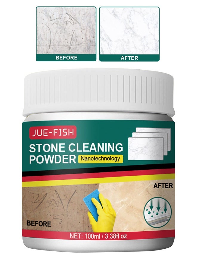 JUE-FISH Stone Cleaning Powder - Granite Countertop Cleaner Powder, Marble Cleaner Powder, Marble Polishing Powders, Watermarks Remover, Stain Remover For Granite, Stone,Suitable for All Kinds of Stone, Countertops, Floors Polishing - Image 1