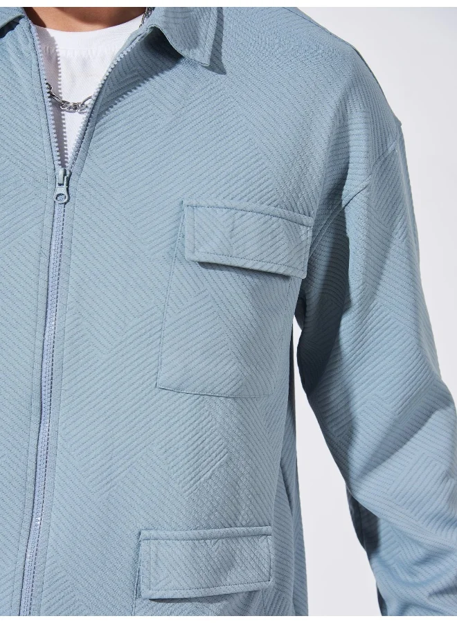 Maniac  Maniac Mens Collared Neck Fullsleeve Light Grey 4Pockets and shorts Polyester Fleece Co-ords for Men | Best Price UAE