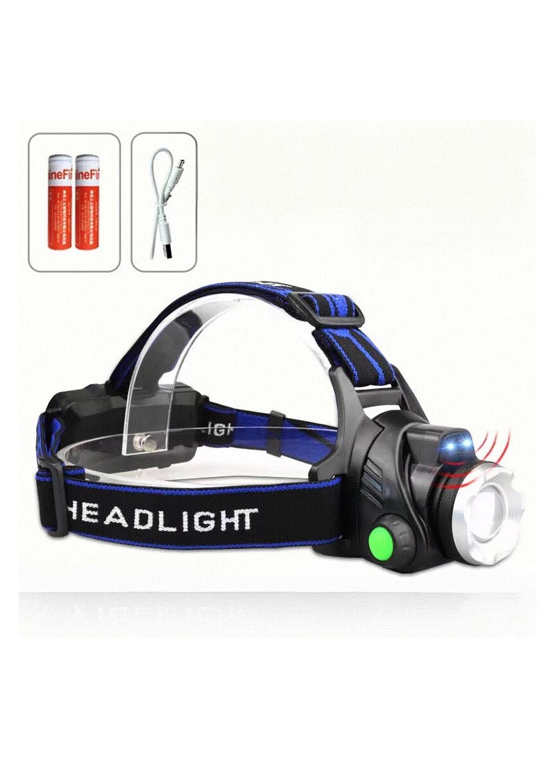 سوبر مشرق المصابيح الأمامية ، الناقل التسلسلي العام القابلة لإعادة الشحن أدى المصابيح الأمامية ، IPX4 التكبير للماء المصابيح الأمامية ( 3 طرق ) و قابل للتعديل عقال ، مناسبة للتخييم ، المشي لمسافات طويلة ، في الهواء الطلق ، والصيد ، تشغيل - Image 1