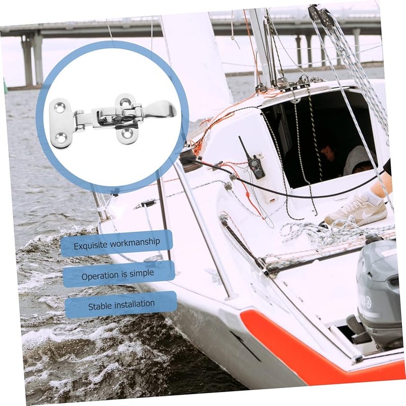 قفل مزلاج من الفولاذ المقاوم للصدأ عالي المتانة للأبواب والخزائن، يضمن إغلاقًا آمنًا - Image 4