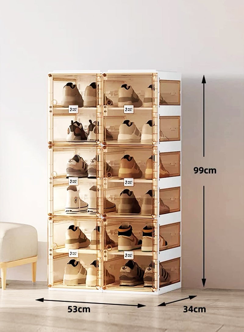 GT-Wheel Shoe Rack Storage Organizer Foldable Installation Free Shoe Box with Front Opening Durable and Stackable - Image 5
