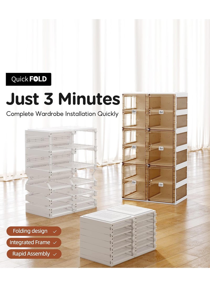 GT-Wheel Shoe Rack Storage Organizer Foldable Installation Free Shoe Box with Front Opening Durable and Stackable - Image 3