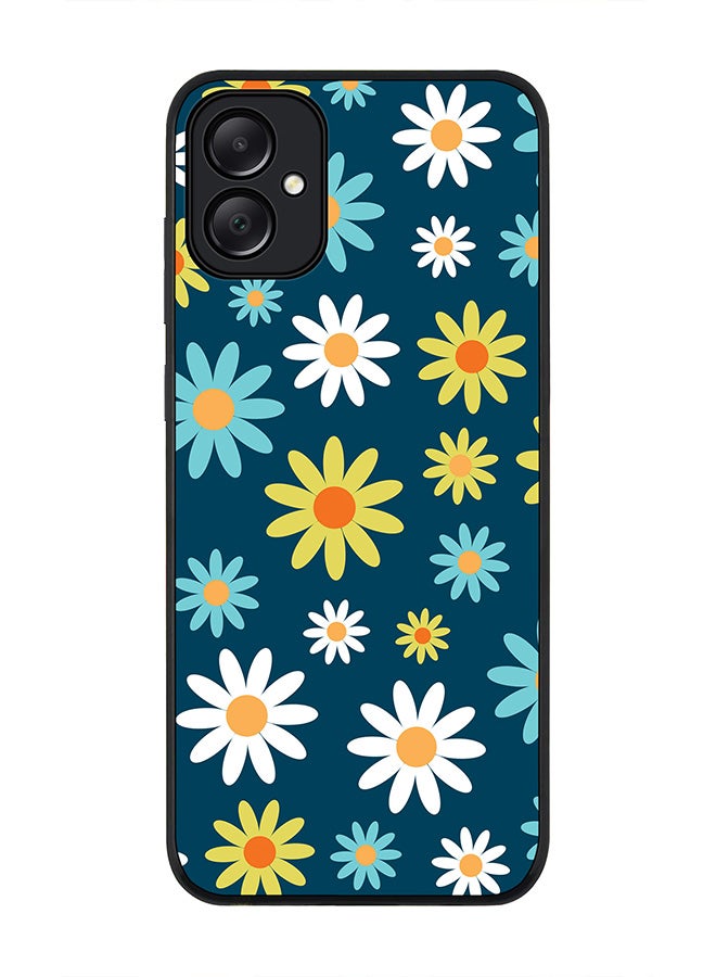 Stylizedd Rugged Black edge case for Samsung Galaxy A05, Slim fit Soft Case Flexible Rubber Edges Anti Drop TPU Gel Thin Cover- Pick A Daisy - Image 1