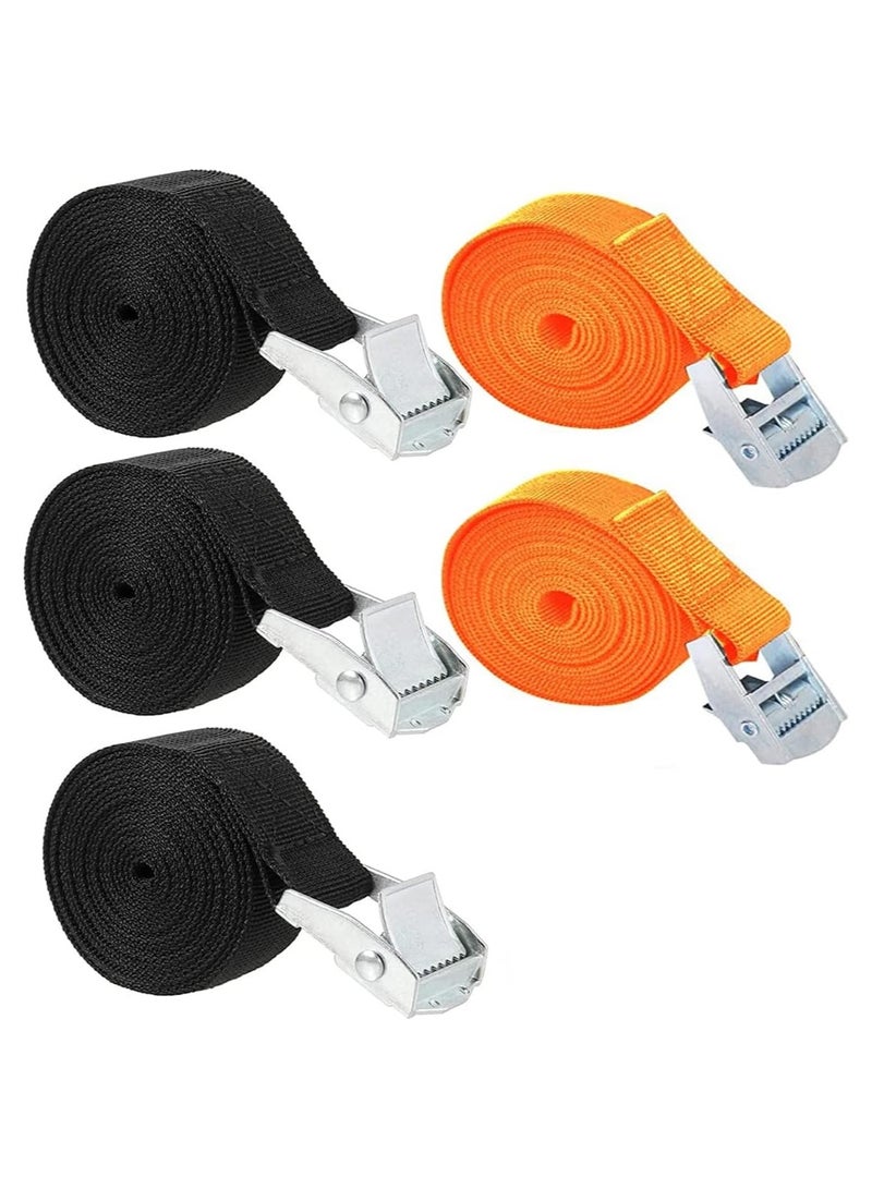 Soofam 5 Piece Tie Down Straps, Adjustable Lashing Straps up to 250lbs, Heavy Duty Ratchet Cargo Straps with Cam Buckles Suitable for Carrying  - Image 1