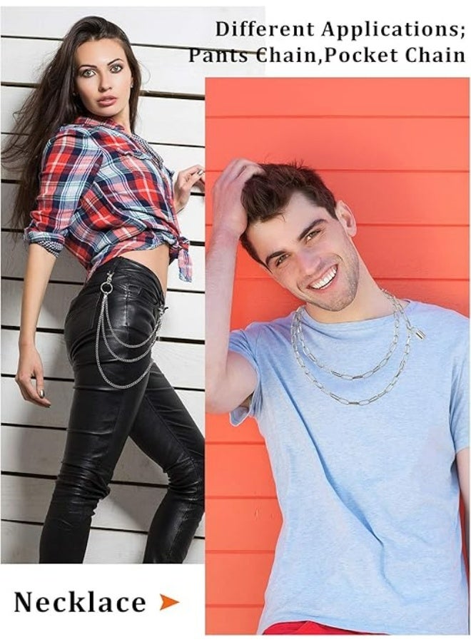6 قطع من حزام سلسلة الجينز وجيب الخصر والسراويل وسلاسل الحزام وإكسسوارات البانك وسلسلة الجسم والبطن والقوط للنساء والرجال - Image 3