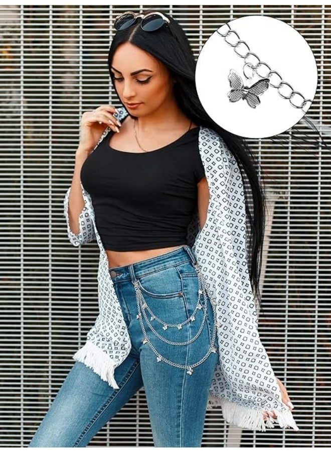 6 قطع من حزام سلسلة الجينز وجيب الخصر والسراويل وسلاسل الحزام وإكسسوارات البانك وسلسلة الجسم والبطن والقوط للنساء والرجال - Image 5