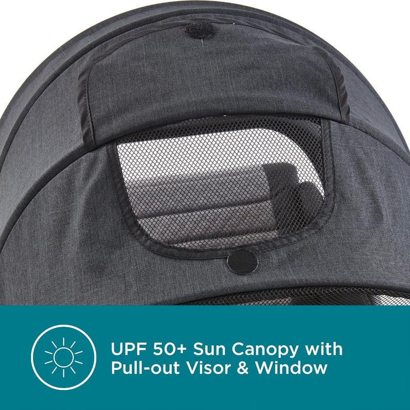 Contours Quick Elite Baby Stroller Lightweight Compact Travel Stroller Toddler Stroller Infant Car Seat Compatibility MultiPosition Seat Recline Sun Canopy 5Point Safety Harness Eclipse Black - Image 5