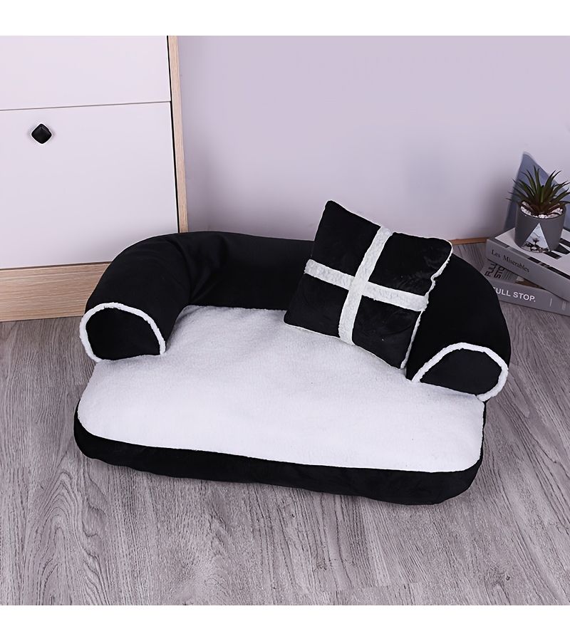 Washable Winter Pet Sofa Bed Burgundy 60x40 Inch Comfort Mat For Dogs Cats - Image 1