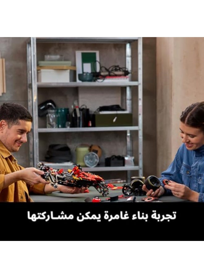 Technic Ferrari SF-24 F1 Car Model - Collectible Formula 1 Set with 1:8 Scale V6 Engine, Gear Box, Steering & DRS - Gift Idea for Adult & Teenage Racing Fans 42207 - Image 3