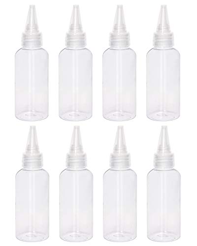 PENTA ANGEL 2oz Plastic Squeeze Bottles 8Pcs Small Clear Empty Squirt Bottle with Leak-proof Top Caps for Paint Art Lotion Glue Liquids Travel and Crafts - Image 1