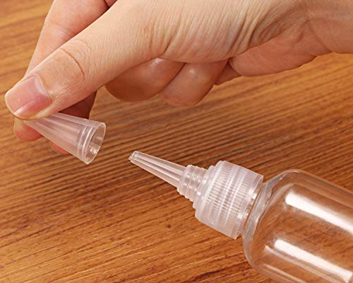 PENTA ANGEL 2oz Plastic Squeeze Bottles 8Pcs Small Clear Empty Squirt Bottle with Leak-proof Top Caps for Paint Art Lotion Glue Liquids Travel and Crafts - Image 3