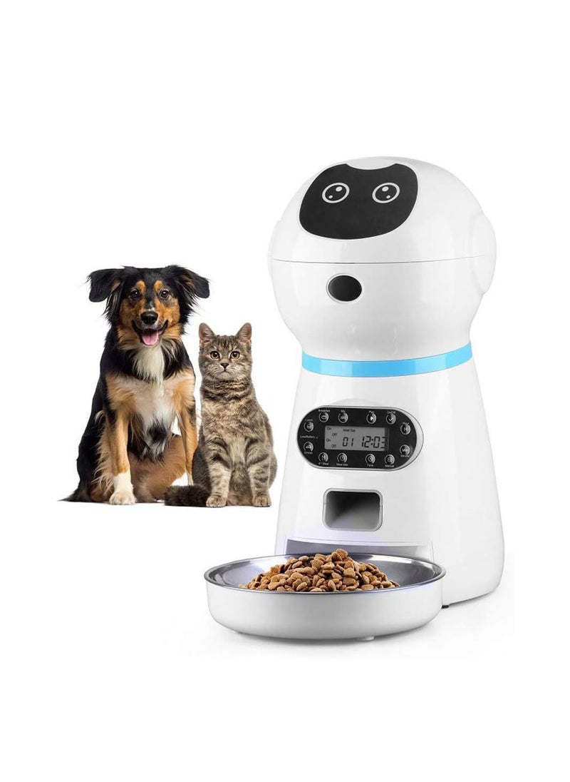 Cool Baby COOLBABY 3.5L Automatic Pet Feeder Dog Cat Feeders 10s Voice Recorder Smart Food Dispenser with Stainless Steel Food Bowl for Cats and Dogs Programmable Timer  - Image 1