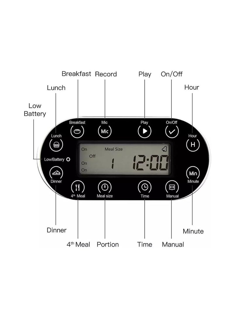 Cool Baby COOLBABY 3.5L Automatic Pet Feeder Dog Cat Feeders 10s Voice Recorder Smart Food Dispenser with Stainless Steel Food Bowl for Cats and Dogs Programmable Timer  - Image 5