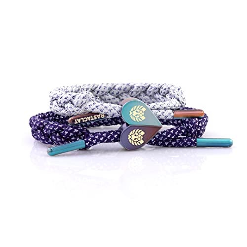 Rastaclat Couples Bracelet for Women and Men - Ultra Violets Purple & White Couples Braided Bracelet | Adjustable Stackable & Made by Hand - Image 1