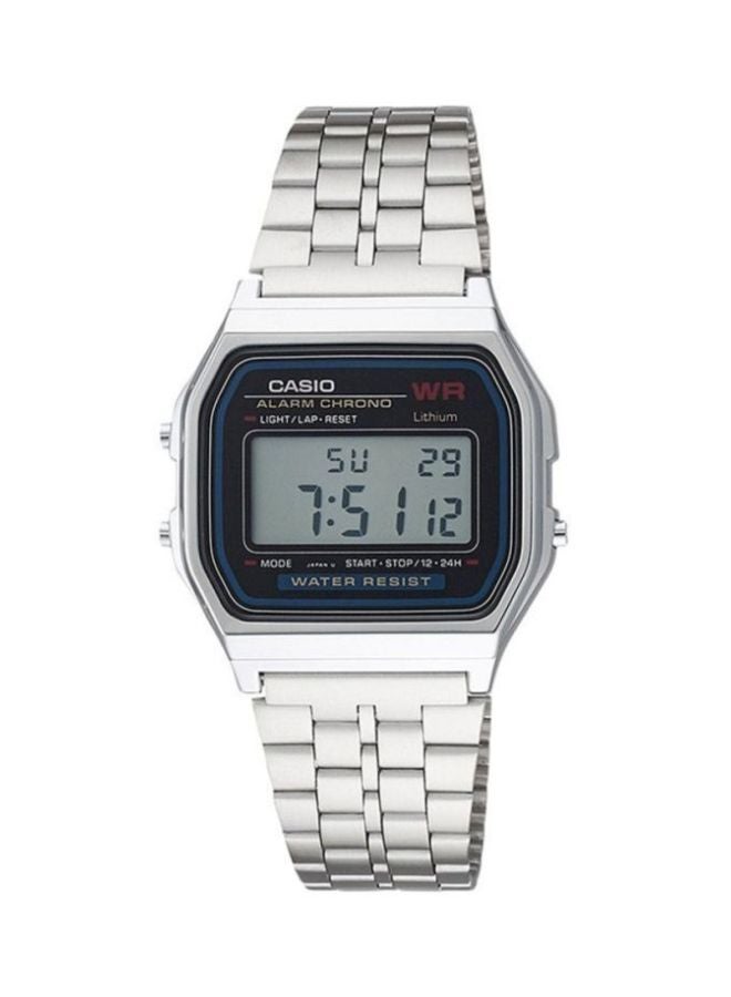 CASIO Men Stainless Steel Digital Wrist Watch A159WA-9DF - 37 mm - Silver - Image 1