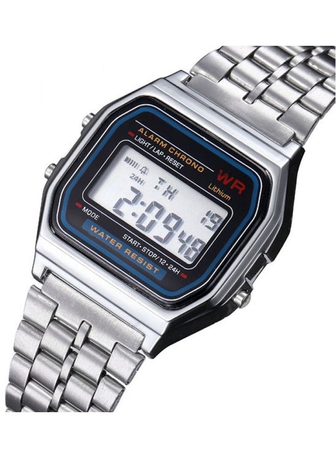 CASIO Men Stainless Steel Digital Wrist Watch A159WA-9DF - 37 mm - Silver - Image 4