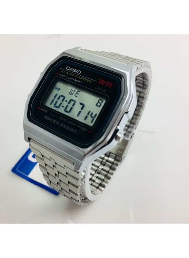 CASIO Men Stainless Steel Digital Wrist Watch A159WA-9DF - 37 mm - Silver - Image 5