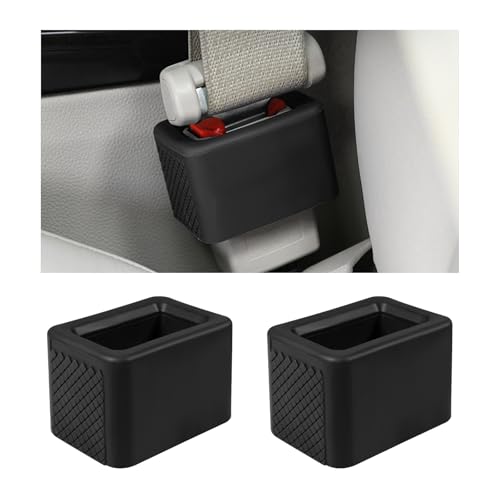 Yourkar 2 PCS Seat Belt Buckle Holder NonSlip Silicone Seatbelt Buckle Booster for Kids Elders Seat Belt Holder Buckle Fixer for Easy Access Upright Buckling Car Accessories Black - Image 1