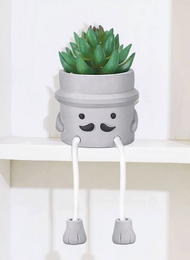 UNUNS Artificial Plant With Pot,Faux Succulent Desk Decor,Fake Plants Wall Decor For Gift,Bathroom Shelf Artificialplant Decoration,Home Office Shelf Decor - Image 5