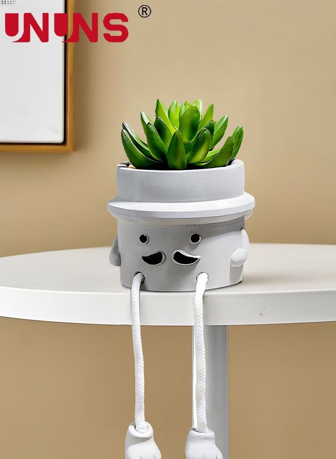 UNUNS Artificial Plant With Pot,Faux Succulent Desk Decor,Fake Plants Wall Decor For Gift,Bathroom Shelf Artificialplant Decoration,Home Office Shelf Decor - Image 1