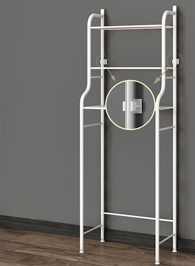 BLOOMING TIME Bathroom Tissue/Clutter Storage Rack, 3-Tier Over-The-Toilet Shelf With Hooks, Space-Saving, Bathroom Organizer, Requires Assembly - Image 3