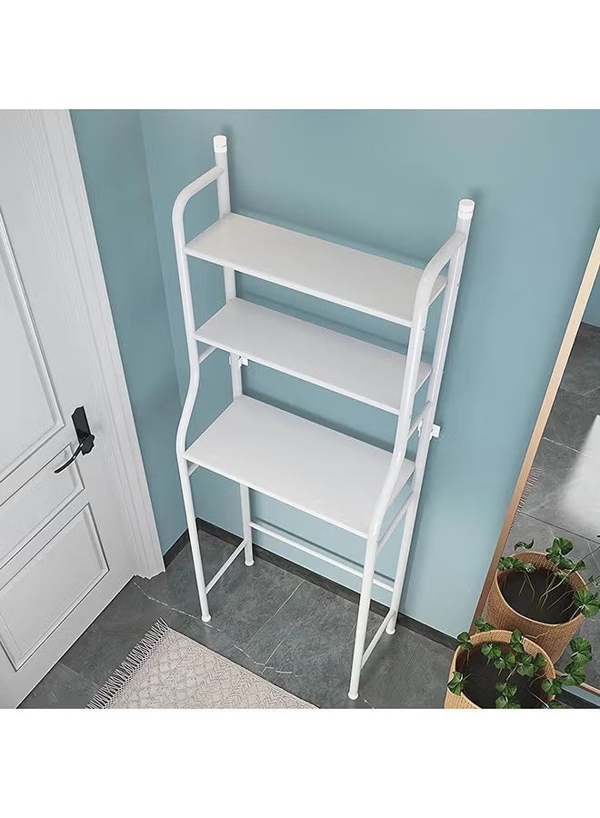 BLOOMING TIME Bathroom Tissue/Clutter Storage Rack, 3-Tier Over-The-Toilet Shelf With Hooks, Space-Saving, Bathroom Organizer, Requires Assembly - Image 4