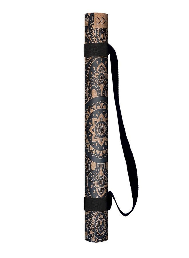 YOGA DESIGN LAB | The Cork Yoga Mat | Eco Luxury | Ideal for Hot Yoga, Power, Bikram, Ashtanga, Sweaty Workouts | Studio Quality | Includes Carrying Strap! (Mandala Black, 1.5mm) - Image 4