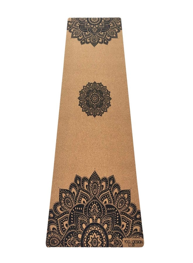 YOGA DESIGN LAB | The Cork Yoga Mat | Eco Luxury | Ideal for Hot Yoga, Power, Bikram, Ashtanga, Sweaty Workouts | Studio Quality | Includes Carrying Strap! (Mandala Black, 1.5mm) - Image 2
